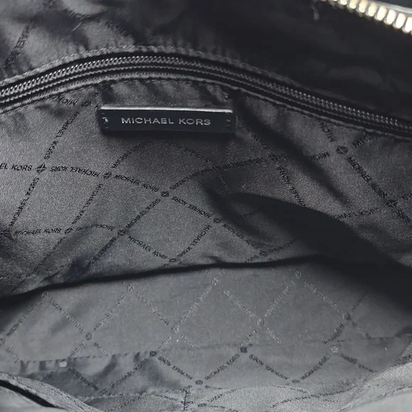 Michael Kors Cindy Dome Satchel Black Gray MK Monogram Crossbody Bag COA - Picture 8 of 13